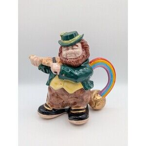 Vintage Fitz and Floyd St. Patrick's Day Leprechaun Ceramic Tea Pot Collectible